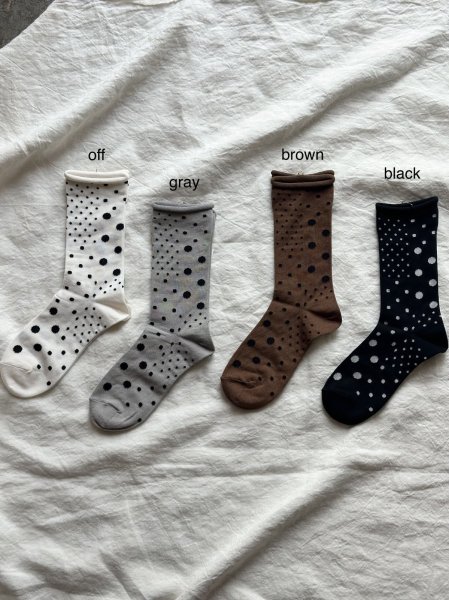 画像2: prit パッチワークドットソックス【3足までクリックポスト(185円) 】 (2)