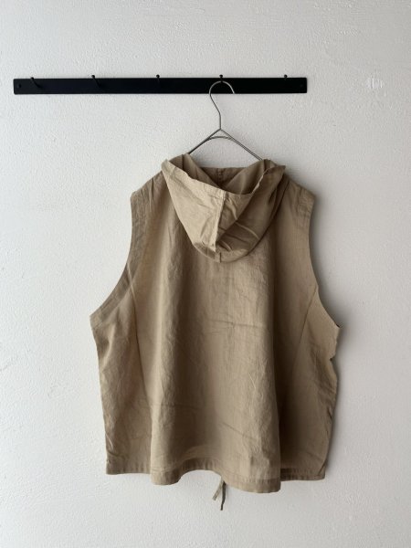 画像6: prit 30/1綿麻ローン フーディベスト (6)