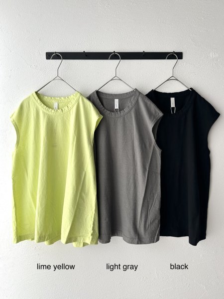 画像4: prit 30/1リサイクルムラ糸天竺 ノースリーブフレアプルオーバー【クリックポスト（185円）発送可能】 (4)