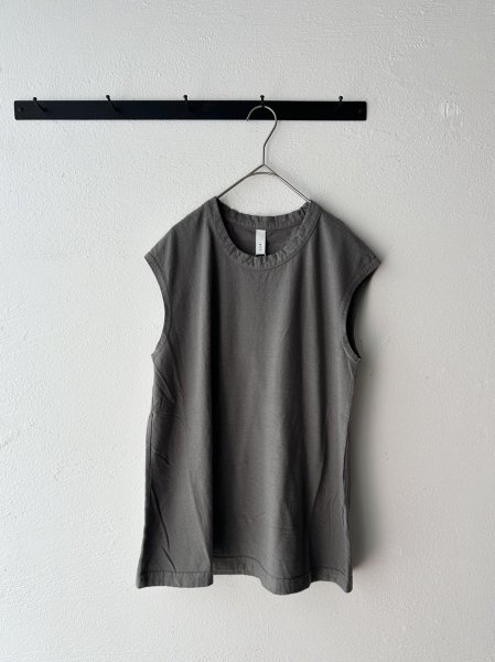 画像5: prit 30/1リサイクルムラ糸天竺 ノースリーブフレアプルオーバー【クリックポスト（185円）発送可能】 (5)