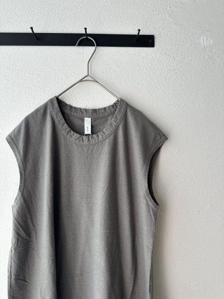 画像6: prit 30/1リサイクルムラ糸天竺 ノースリーブフレアプルオーバー【クリックポスト（185円）発送可能】 (6)