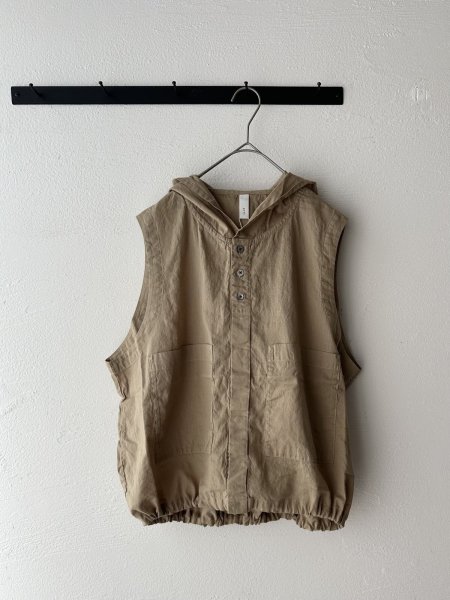 画像8: prit 30/1綿麻ローン フーディベスト (8)