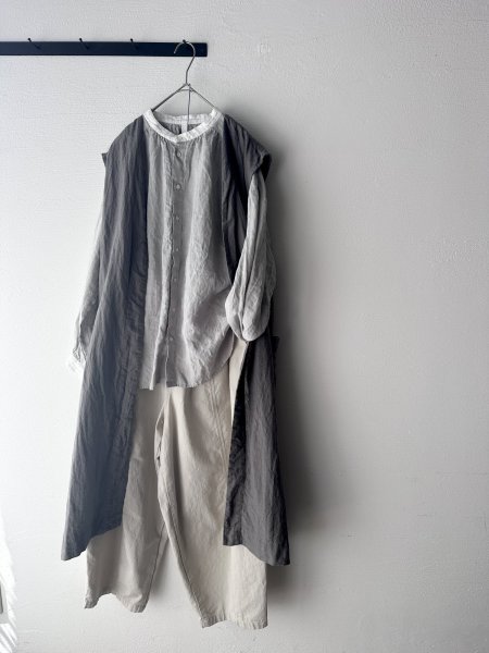 画像6: Luminaes 1/60手染めリネン ロングジレ (6)