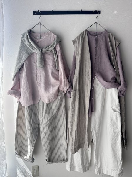 画像5: Luminaes 1/60手染めリネン ロングジレ (5)