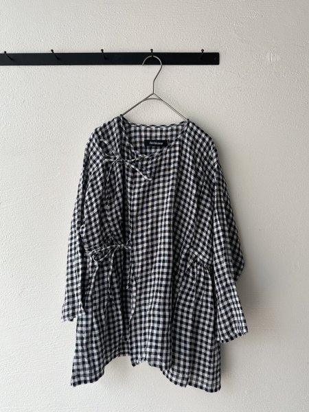 画像1: Véritécoeur ギンガムチェックカシュクールブラウス (1)