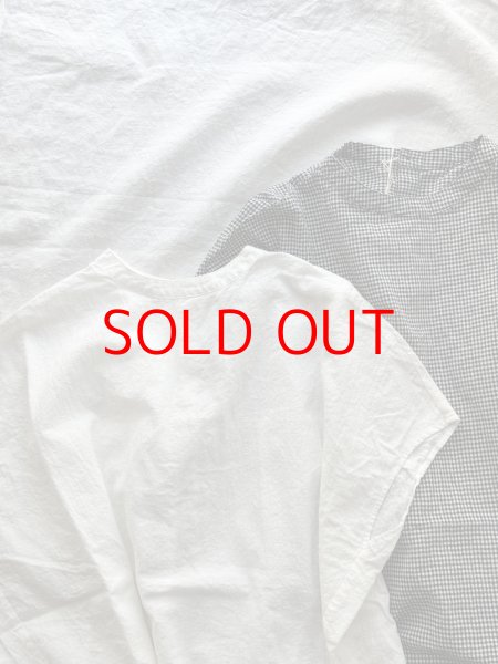 画像1: *sale30%off* prit 綿麻平織 スリーブレスラウンドヘムプルオーバー【クリックポスト（185円）発送可能】 (1)