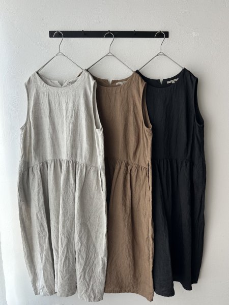 画像1: Vlas Blomme Washed Linen Ramie ノースリーブドレス (1)