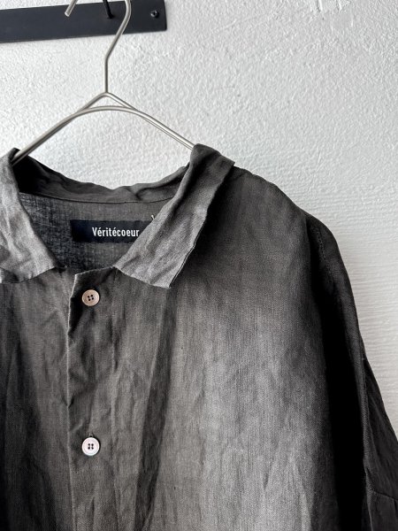 画像4: Véritécoeur 墨染めリネンシャツジャケット (4)