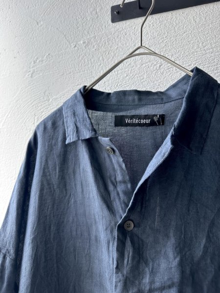 画像2: Véritécoeur 墨染めリネンシャツジャケット (2)