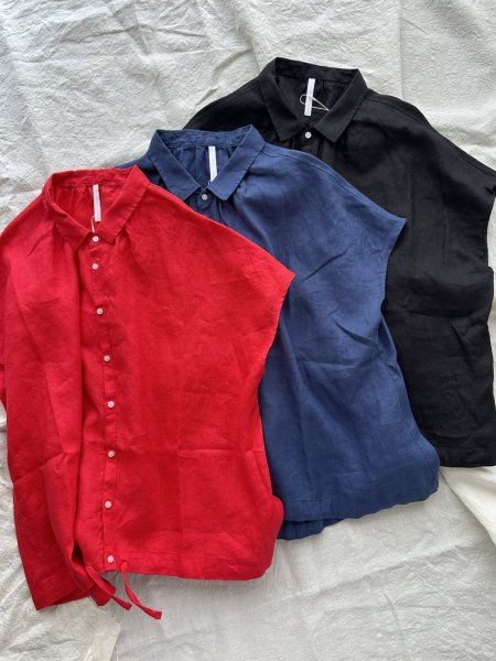 画像1: NATURAL LAUNDRY リネンクロス レイシャツ (1)