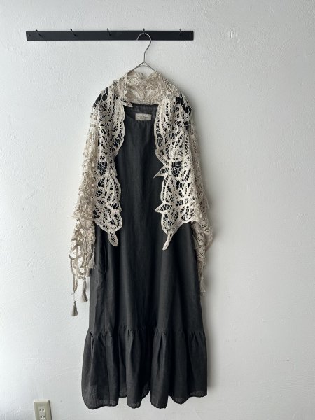画像1: Vlas Blomme タッセルバテンレースショール (1)