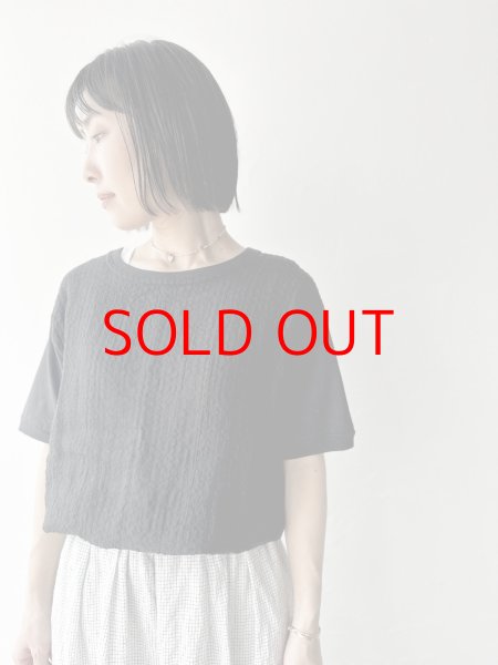 画像1: NATURAL LAUNDRY リネンサッカーストライプ T【クリックポスト（185円）発送可能】 (1)