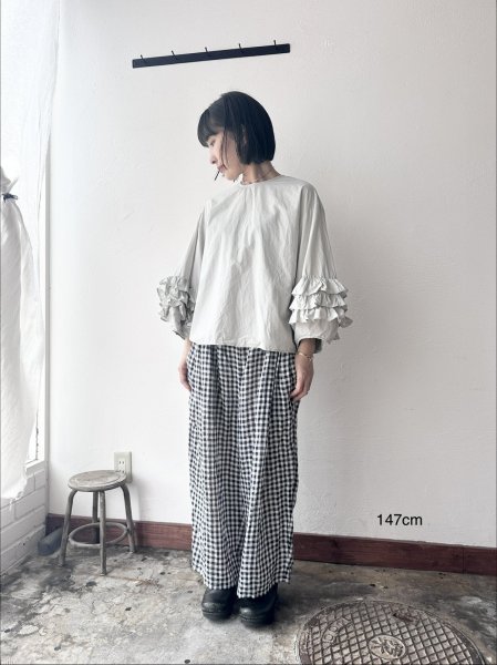 画像2: Gauze# FRILL SLEEVE BLOUSE (2)