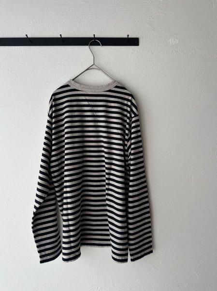 画像10: prit 30/1リサイクルムラ糸天竺ボーダー クルーネックプルオーバー (10)