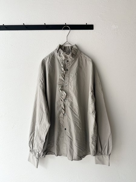 画像4: prit 60/1タイプライターエアーフロー カットオフフリルシャツ (4)