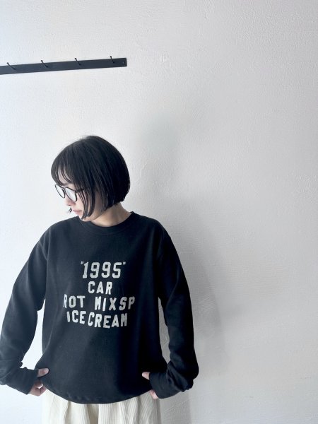 画像1: NATURAL LAUNDRY コットンリネン裏毛 キャロットプリントプルオーバー (1)