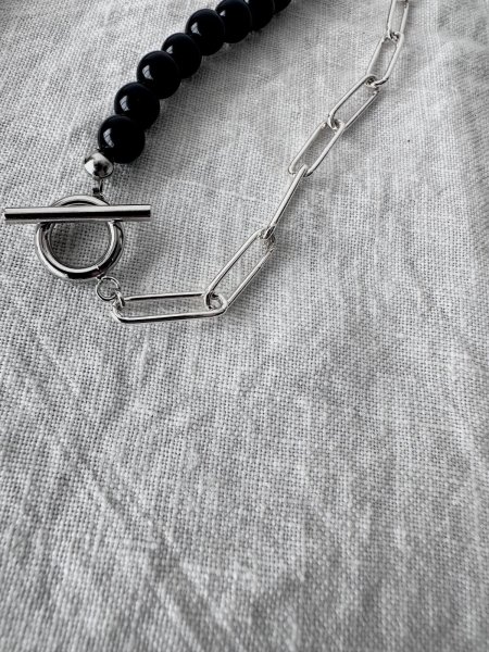 画像7: Luminaes_accessory 大粒オニキスのロングネックレス　【クリックポスト発送可】 (7)