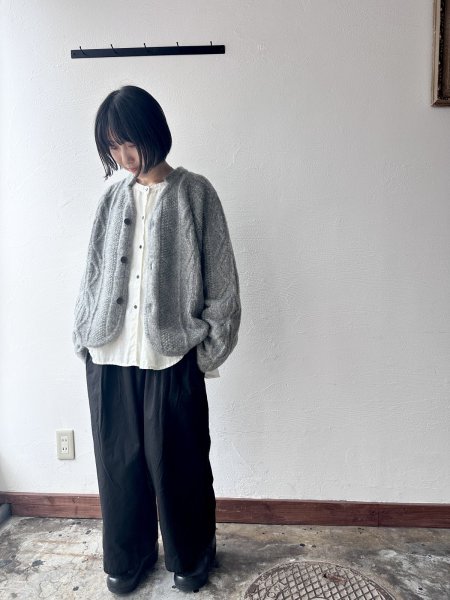 画像12: Luminaes ベルギーリネンブロード カフスのロングシャツ (12)