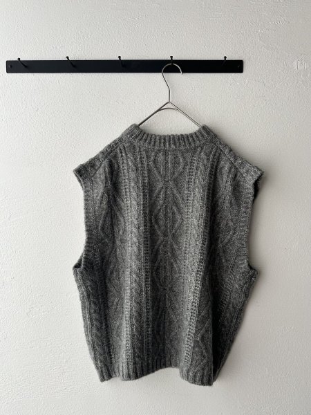 画像7: NATURAL LAUNDRY コットンウールメランジ ケーブルニットベスト (7)