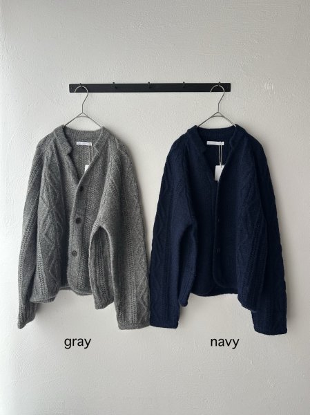 画像3: NATURAL LAUNDRY コットンウールメランジ フィッシュアランカーディガン (3)