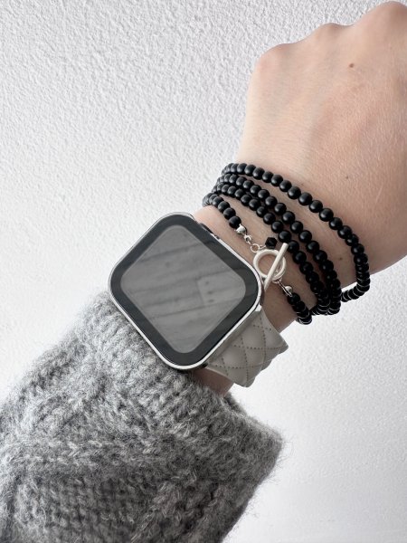 画像9: Luminaes_accessory 天然フロストオニキスのロングネックレス (9)