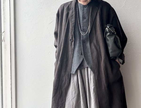 画像3: Luminaes 起毛リネン ジャケットコート【unisex】 (3)