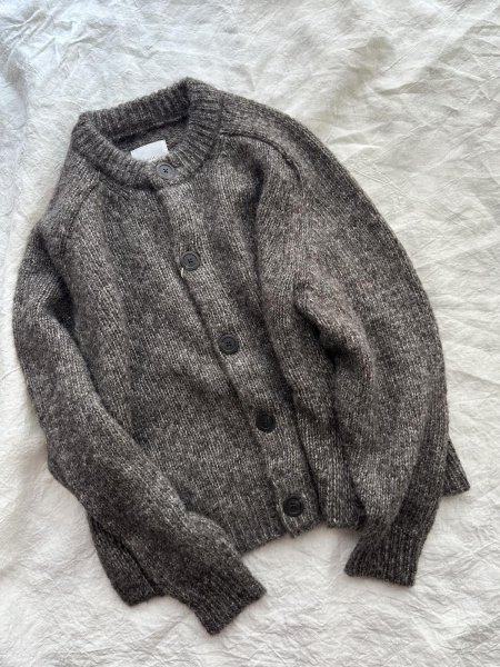 画像1: prit 1/2.5 アルパカコットン3G天竺編み クルーネックカーディガン (1)
